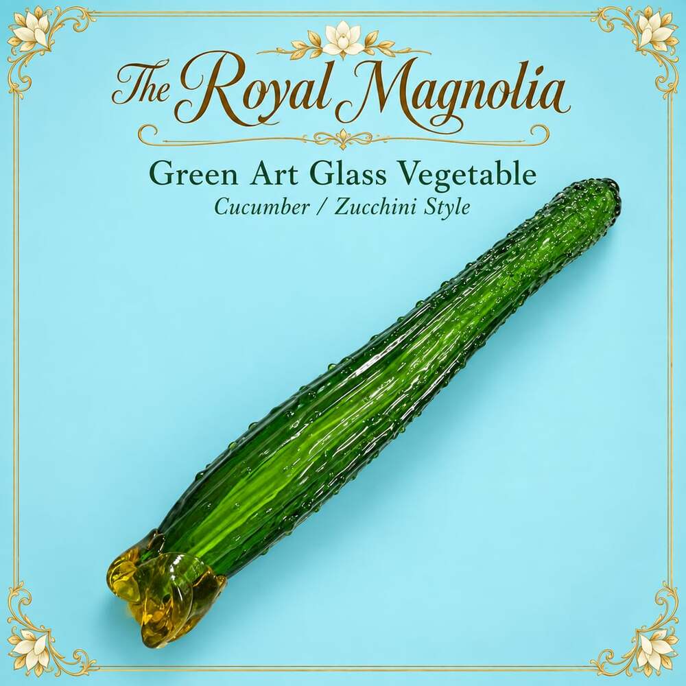 The Royal Magnolia Green Art Glass Vegetable Cucumber Zucchini Style